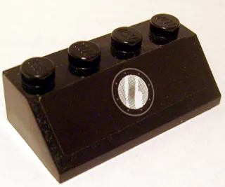 Slope 45 2 x 4 with Gray Porthole Pattern (Sticker) - Set 7885