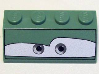 Slope 45 2 x 4 with Gray Eyes on White Background Pattern