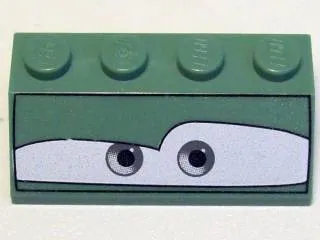 Slope 45 2 x 4 with Gray Eyes on White Background Pattern