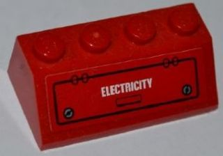 Slope 45 2 x 4 with Hatch and 'ELECTRICITY' Pattern (Sticker) - Set 7643