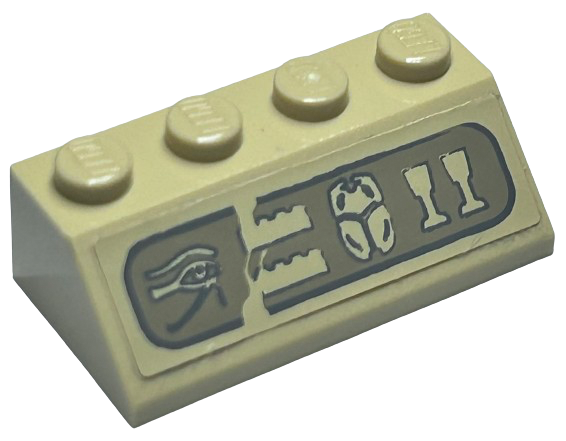 Slope 45 2 x 4 with Hieroglyphs Pattern (Sticker) - Set 7327
