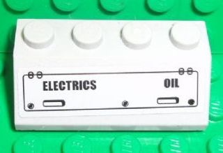 Slope 45 2 x 4 with 'ELECTRICS' and 'OIL' Pattern (Sticker) - Set 7723