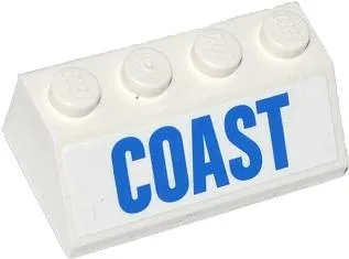 Slope 45 2 x 4 with Blue 'COAST' Pattern (Sticker) - Set 60013