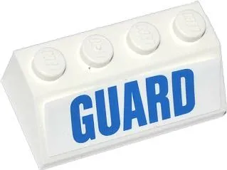 Slope 45 2 x 4 with Blue 'GUARD' Pattern (Sticker) - Set 60013