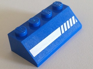 Slope 45 2 x 4 with White Thick Broken Line Pattern Model Left Side (Sticker) - Set 70816