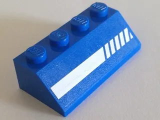 Slope 45 2 x 4 with White Thick Broken Line Pattern Model Left Side (Sticker) - Set 70816