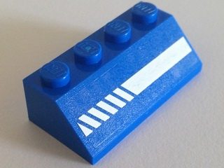 Slope 45 2 x 4 with White Thick Broken Line Pattern Model Right Side (Sticker) - Set 70816