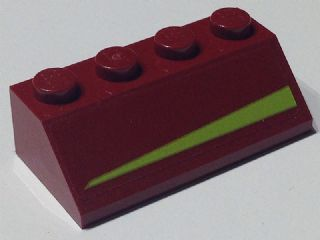 Slope 45 2 x 4 with Lime Triangle Pattern Model Left Side (Sticker) - Set 7751