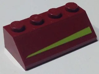 Slope 45 2 x 4 with Lime Triangle Pattern Model Left Side (Sticker) - Set 7751