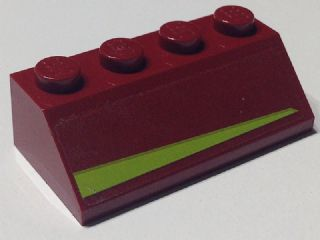 Slope 45 2 x 4 with Lime Triangle Pattern Model Right Side (Sticker) - Set 7751