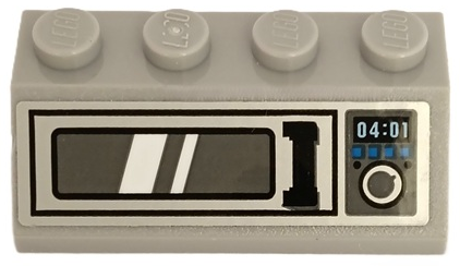 Slope 45 2 x 4 with Microwave Door with Handle, Controls and '04:01' Pattern (Sticker) - Set 60227