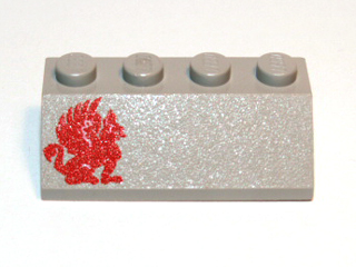 Slope 45 2 x 4 with Red Gryphon Pattern Model Right Side