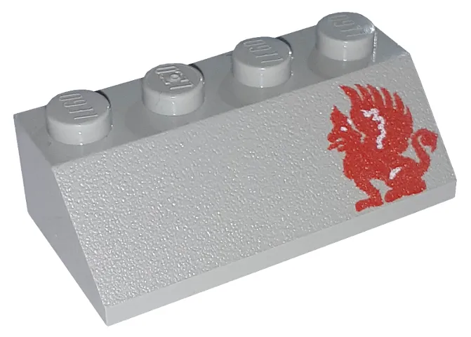 Slope 45 2 x 4 with Red Gryphon Pattern Model Left Side