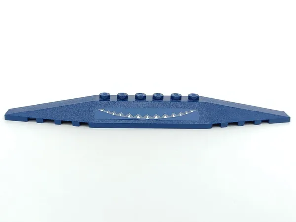 Wedge 2 x 16 Triple with Jagged White and Dark Bluish Gray Triangles Pattern (Sticker) - Set 8016