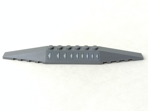 Wedge 2 x 16 Triple with 9 Light Bluish Gray Triangles Pattern Model Left Side (Sticker) - Set 8095