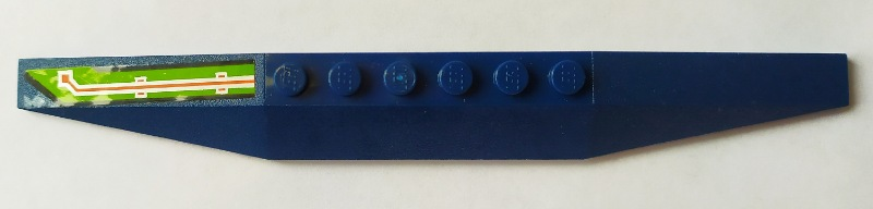 Wedge 2 x 16 Triple with Silver and Orange Circuitry on Lime Stripe Pattern Model Left Side (Sticker) - Set 70355