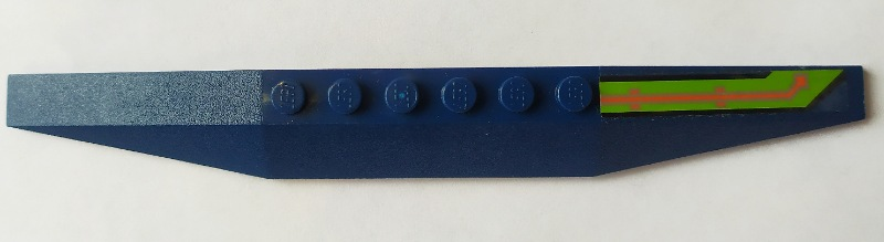 Wedge 2 x 16 Triple with Silver and Orange Circuitry on Lime Stripe Pattern Model Right Side (Sticker) - Set 70355