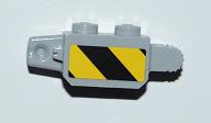 Hinge Brick 1 x 2 Locking with Black and Yellow Thick Danger Stripes Pattern on Both Sides (Stickers) - Set 3179