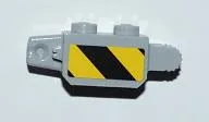Hinge Brick 1 x 2 Locking with Black and Yellow Thick Danger Stripes Pattern on Both Sides (Stickers) - Set 3179