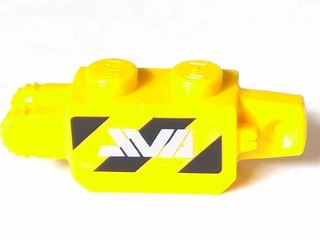 Hinge Brick 1 x 2 Locking with Black Danger Stripes and 'AVA' on Transparent Background Pattern on Both Sides (Stickers) - Set 70165