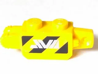 Hinge Brick 1 x 2 Locking with Black Danger Stripes and 'AVA' on Transparent Background Pattern on Both Sides (Stickers) - Set 70165