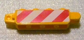 Hinge Brick 1 x 4 Locking with Red and White Danger Stripes Pattern on Both Sides (Stickers) - Set 3677