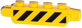 Hinge Brick 1 x 4 Locking with Black Danger Stripes on Transparent Background Pattern on Both Sides (Stickers) - Set 60036