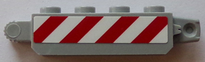 Hinge Brick 1 x 4 Locking with Red and White Danger Stripes (4 Stripes) Pattern on Both Sides (Stickers) - Set 60073