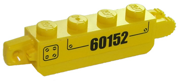 Hinge Brick 1 x 4 Locking with '60152' and Plate with Rivets Pattern on Both Sides (Stickers) - Set 60152
