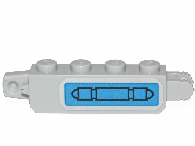 Hinge Brick 1 x 4 Locking with Pipe on Blue Background Pattern Model Right Side (Sticker) - Set 75280