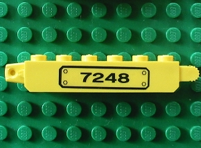 Hinge Brick 1 x 6 Locking with Black '7248' on Transparent Background Pattern Model Left Side (Sticker) - Set 7248