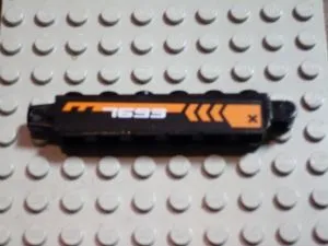 Hinge Brick 1 x 6 Locking with Orange Chevrons and White '7693' Pattern on Both Sides (Stickers) - Set 7693