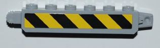 Hinge Brick 1 x 6 Locking with Black and Yellow Danger Stripes Pattern on Both Sides (Stickers) - Set 3179