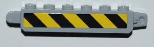 Hinge Brick 1 x 6 Locking with Black and Yellow Danger Stripes Pattern on Both Sides (Stickers) - Set 3179