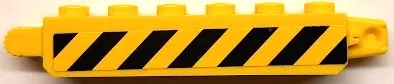 Hinge Brick 1 x 6 Locking with Black and Yellow Danger Stripes Pattern Model Left Side (Sticker) - Set 60124