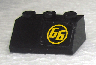Slope 45 2 x 3 with Yellow '66' in Yellow Circle Pattern Right (Sticker) - Set 8161