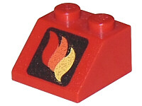 Slope 45 2 x 2 with Classic Fire Logo Pattern