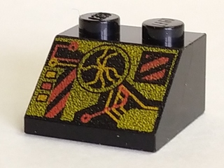 Slope 45 2 x 2 with RoboForce Gold and Red Display and Circuitry Pattern