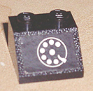 Slope 45 2 x 2 with White Telephone Dial on Black Background Pattern (Sticker) - Sets 264-1 / 295