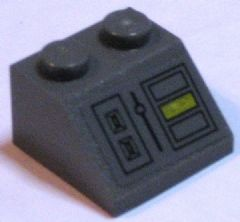 Slope 45 2 x 2 with Control Panel with Yellow Rectangle Pattern (Sticker) - Set 7666