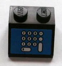 Slope 45 2 x 2 with Cash Register, White Number Pad on Blue Background Pattern (Sticker) - Sets 3825 / 3833