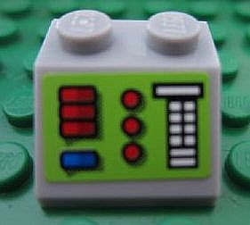 Slope 45 2 x 2 with Lime Control Panel Pattern (Sticker) - Set 8160