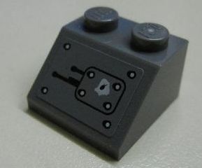 Slope 45 2 x 2 with Bolted Panel and Bullet Hole Pattern (Sticker) - Set 7051