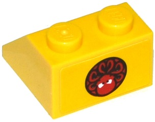 Slope 45 2 x 2 with Upside Down Red Octopus in Black Circle (Marvel Hydra Logo) Pattern on End (Sticker) - Set 76065