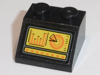 Slope 45 2 x 2 with Computer Screen with Red Dotted Line and Bar Graph Pattern (Sticker) - Set 76034