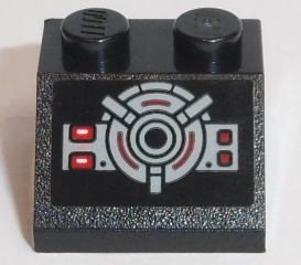 Slope 45 2 x 2 with Red Buttons and Wheel with Levers Pattern (Sticker) - Set 75190