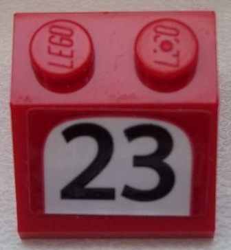 Slope 45 2 x 2 with Black '23' on White Background Pattern (Sticker) - Set 75876