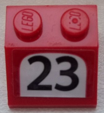 Slope 45 2 x 2 with Black '23' on White Background Pattern (Sticker) - Set 75876