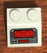 Slope 45 2 x 2 with SW Resistance Bomber Control Panel with Red Screen Pattern (Sticker) - Set 75188