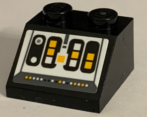 Slope 45 2 x 2 with SW Millennium Falcon Control Panel, Yellow and White Buttons Pattern (Sticker) - Set 75212